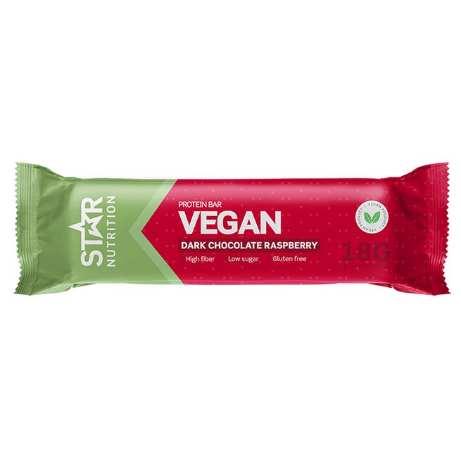 Dark chocolate and raspberry protein bar by Star nutrition